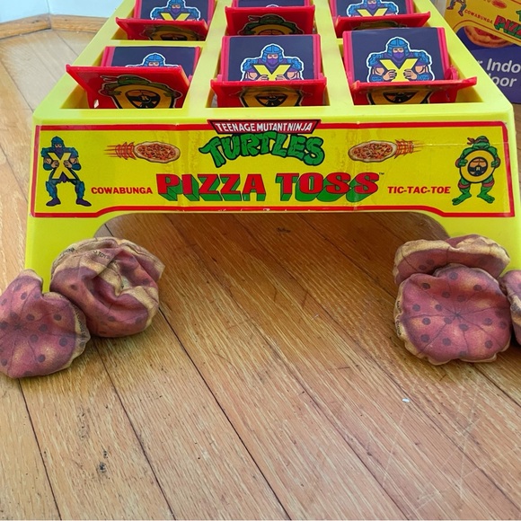 TMNT Cowabunga Pizza Toss Tic Tac Toe 1991 Ramco Very Rare Complete Original Box - Picture 6 of 16